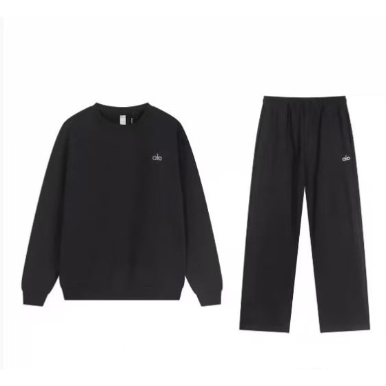 ALO Dark Gray Crew Neck Straight Suit